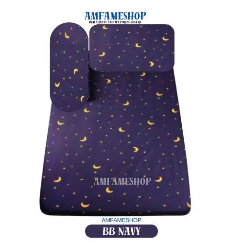 Amfameshop Sprei Single 90x180x15 - Sprei Set 90x180x15 - BB NAVY, 90x180x15