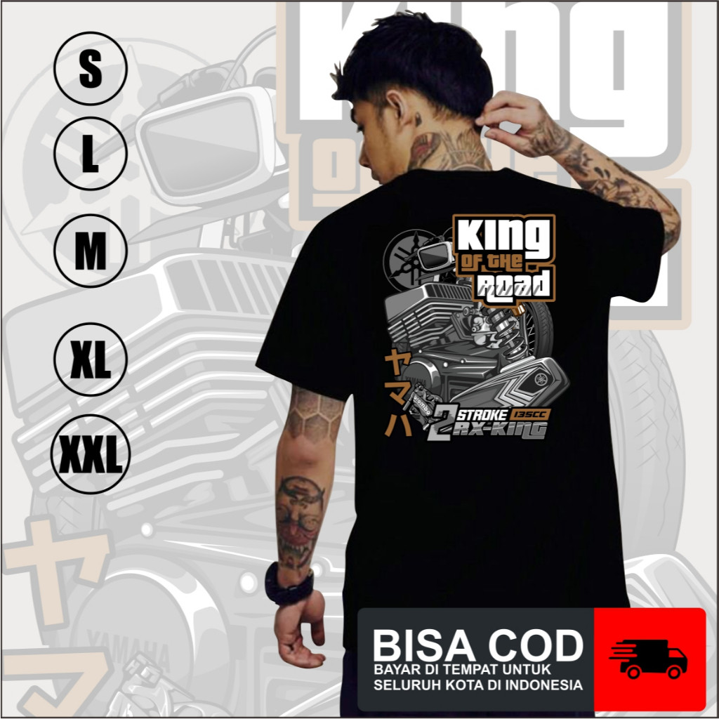 HANAKAOS- (COD) Baju Kaos Distro Pria Wanita Two Stroke RX King - Kaos Racing 2 Stroke RX King Origi