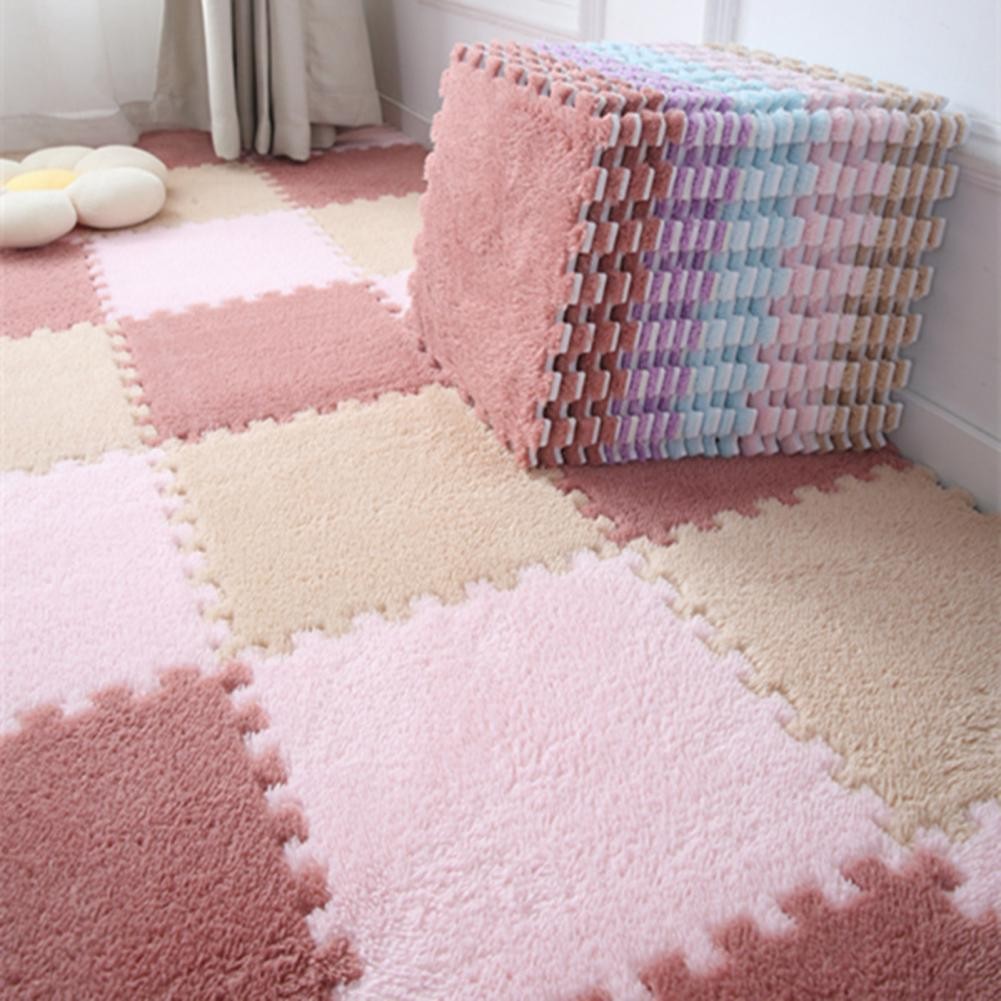 

2Pcs Area Rugs Convenient Pavement Non-fading Anti-Shedding Dense Fluff Sound Floor Mats No Pilling Insulation EVA Foam Carpet