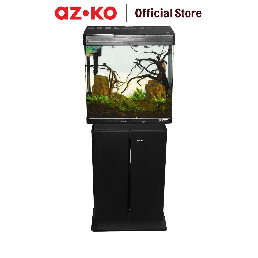 AZKO Boyu 45 Ltr Set Aquarium & Kabinet Ms-520m - Hitam