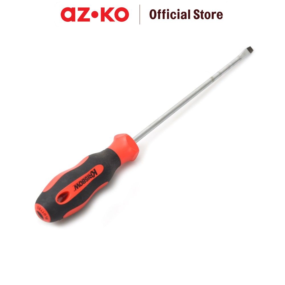 AZKO Krisbow Obeng Minus 6.5x200 Mm - Merah Screwdriver Alat Perkakas Peralatan Oto Perlengkapan Ban