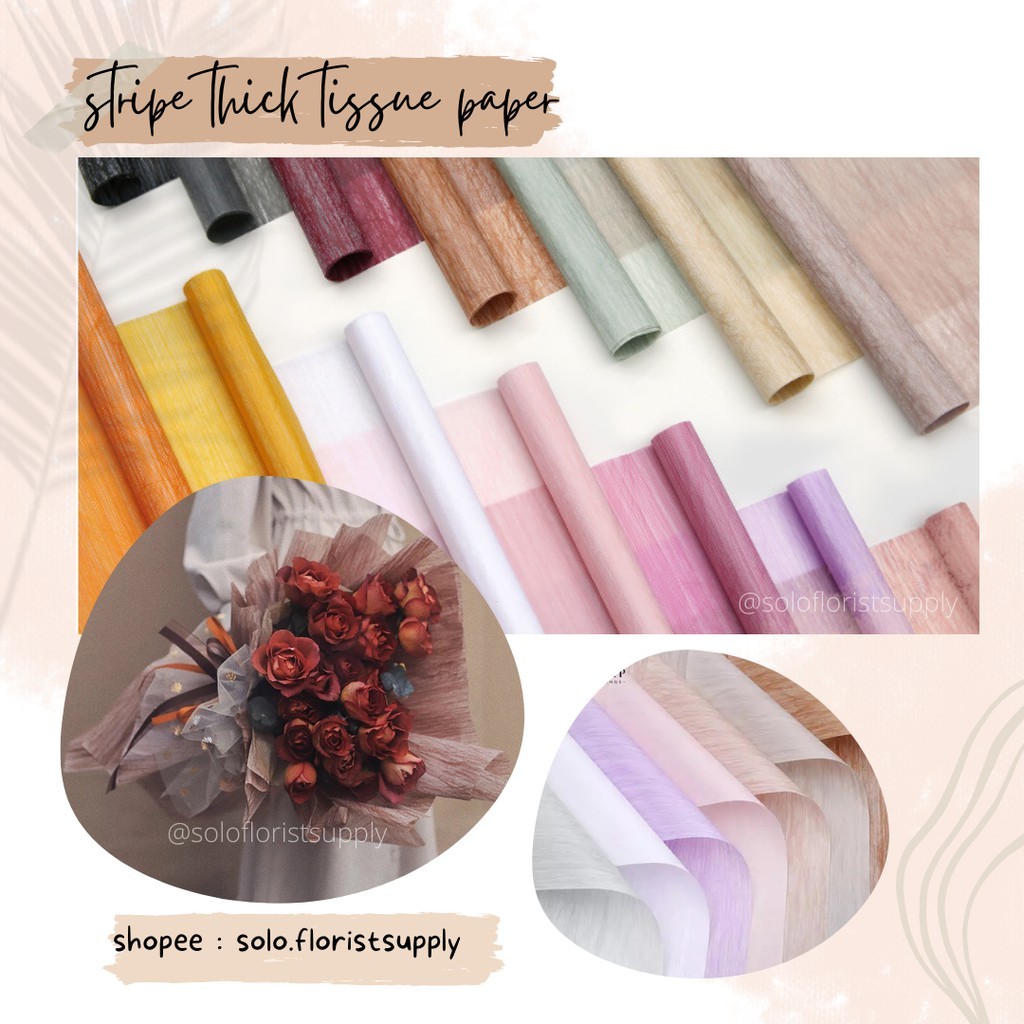 

TISSUE STRIPE THICK PAPER KOREAN FLOWER WRAPPING KERTAS BUKET BUNGA TISSUE SERAT PEMBUNGKUS (ECER)