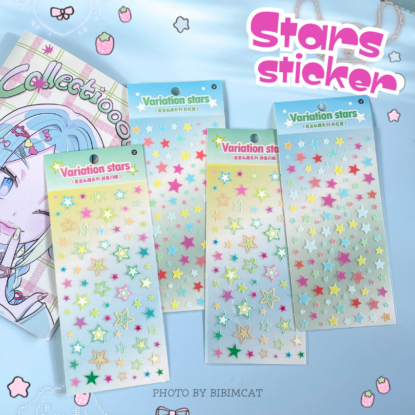 

Bibimcat - Sticker Star Bintang Warna Warni Y2K / Stiker Dekorasi Deco Lucu