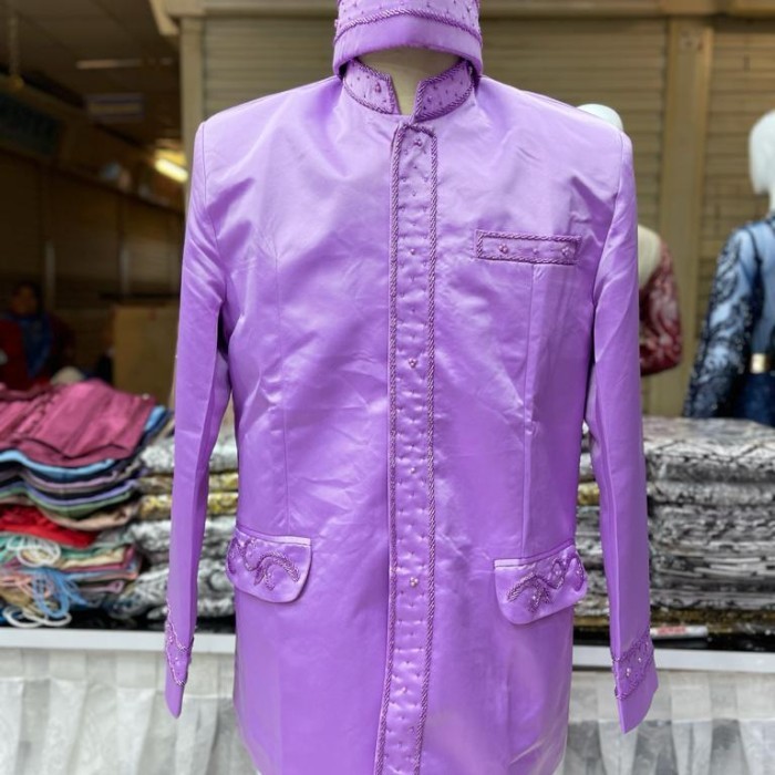 laris -beskap bapak pengantin / beskap orang tua - rose gold, L