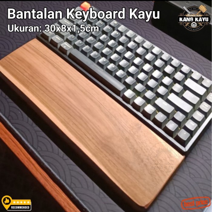 Sandaran tangan keyboard kayu wrist rest ukuran standar bisa custom