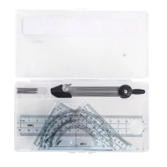 

BOBOMARTS DELI JANGKA SET BUSUR MISTAR SEGITIGA DELI 9609 DRAFTING SET + PENGGARIS