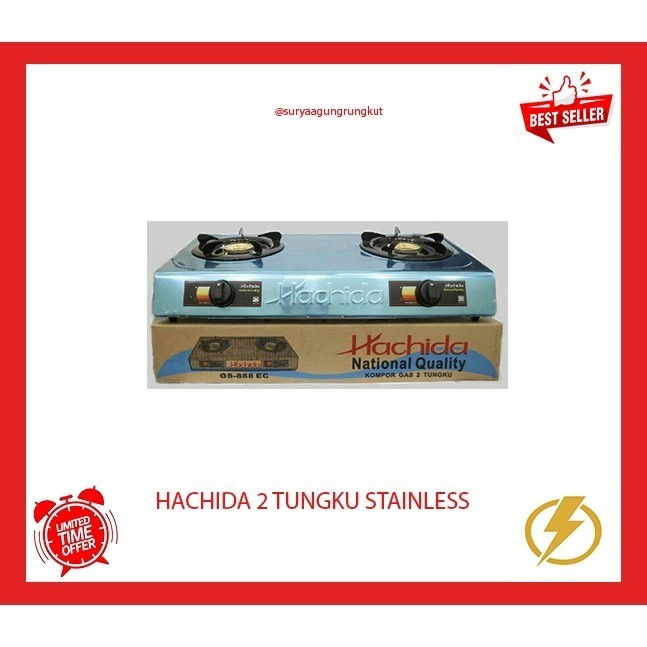 KOMPOR HACHIDA 2 TUNGKU STAINLESS STEEL