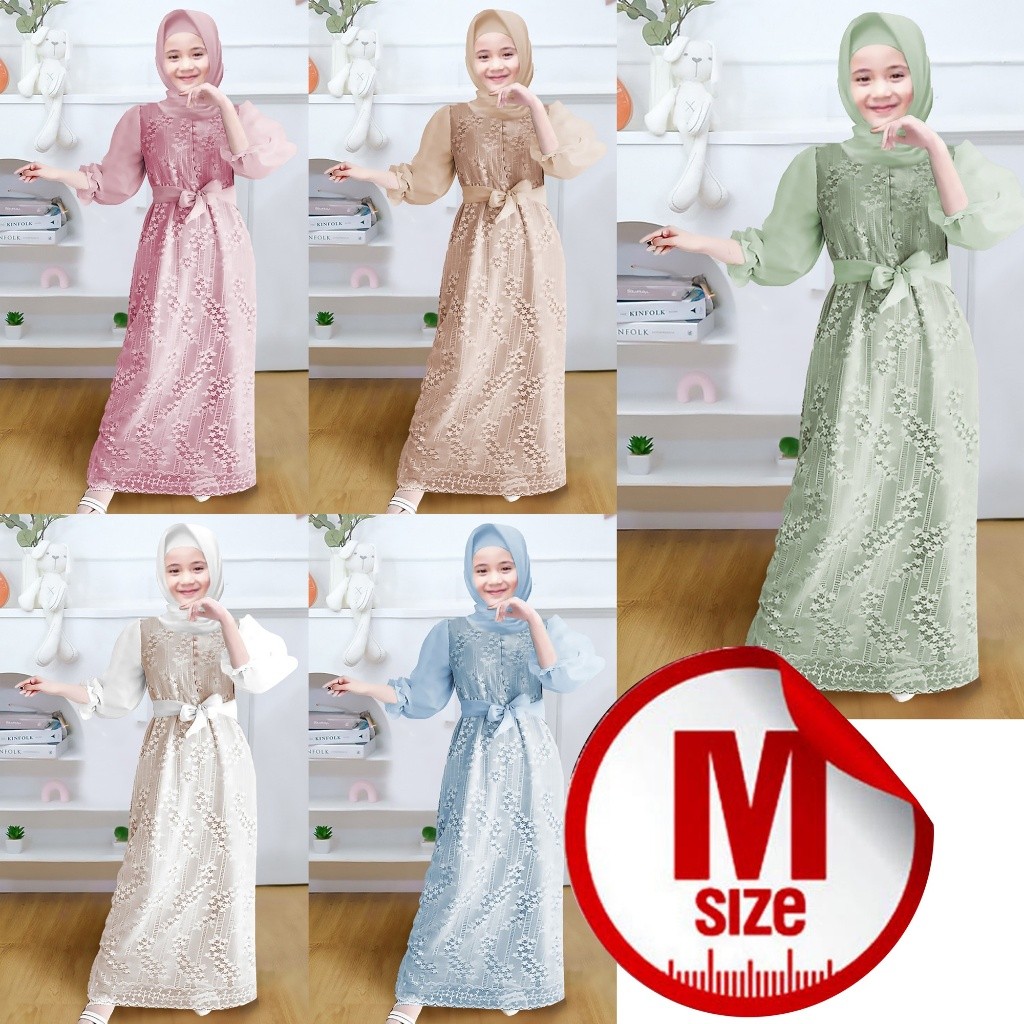 Gamis Anak Putih Gamis Manasik Haji Usia 9-13 tahun Set Hijab Crinkle Airflow Premium Remaja tanggun