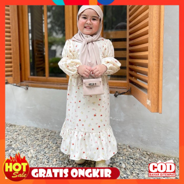 [PREMIUM ORIGINAL] AYESHA-ILAYYA Gamis Anak Perempuan 2-9 tahun Shakila Motif | Baju Muslim Anak Per