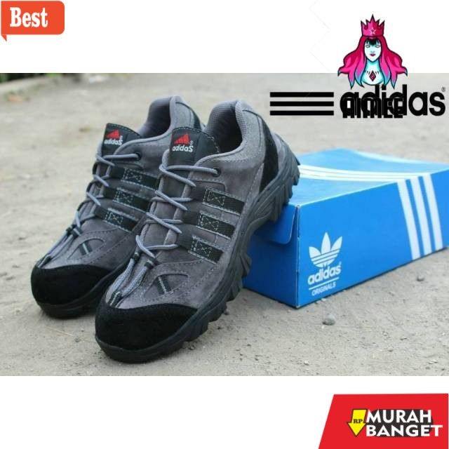 sepatu safety terbaik [AIMEE] SEPATU SAFETY SEMI BOOTS ADIDAS PRIA KULIT BOOT S - Coklat