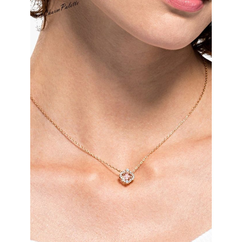 Swarovski original 100%  selangka semanggi empat daun kalung titanium wanita Liontin rantai