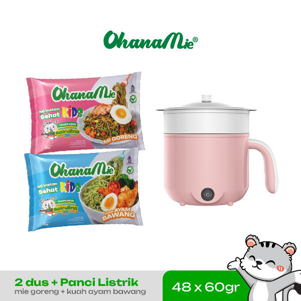 

Ohanamie Mie Instan Sehat Anak Kaya Gizi Tanpa MSG Dapat Panci Listrik Isi 48 pcs