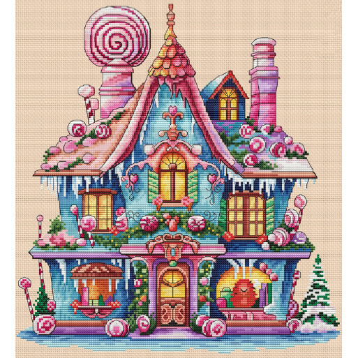 

Dessert Shop Cabin Top Quality Cross Stitch Kits 16CT 18CT 14CT white Canvas Embroidery DIY Handmade Home Decor