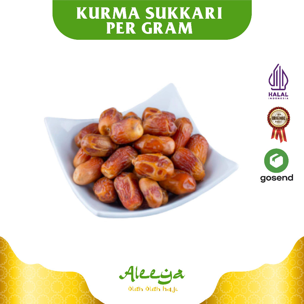 

Kurma Sukkari Premium untuk Suplemen Kesehatan Oleh Oleh Haji dan Umroh bisa per gram