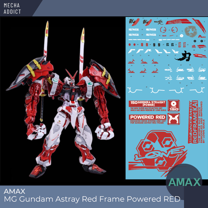 Water Slide Decal MG 8814 Astray Red Frame Powered Red by AMAX