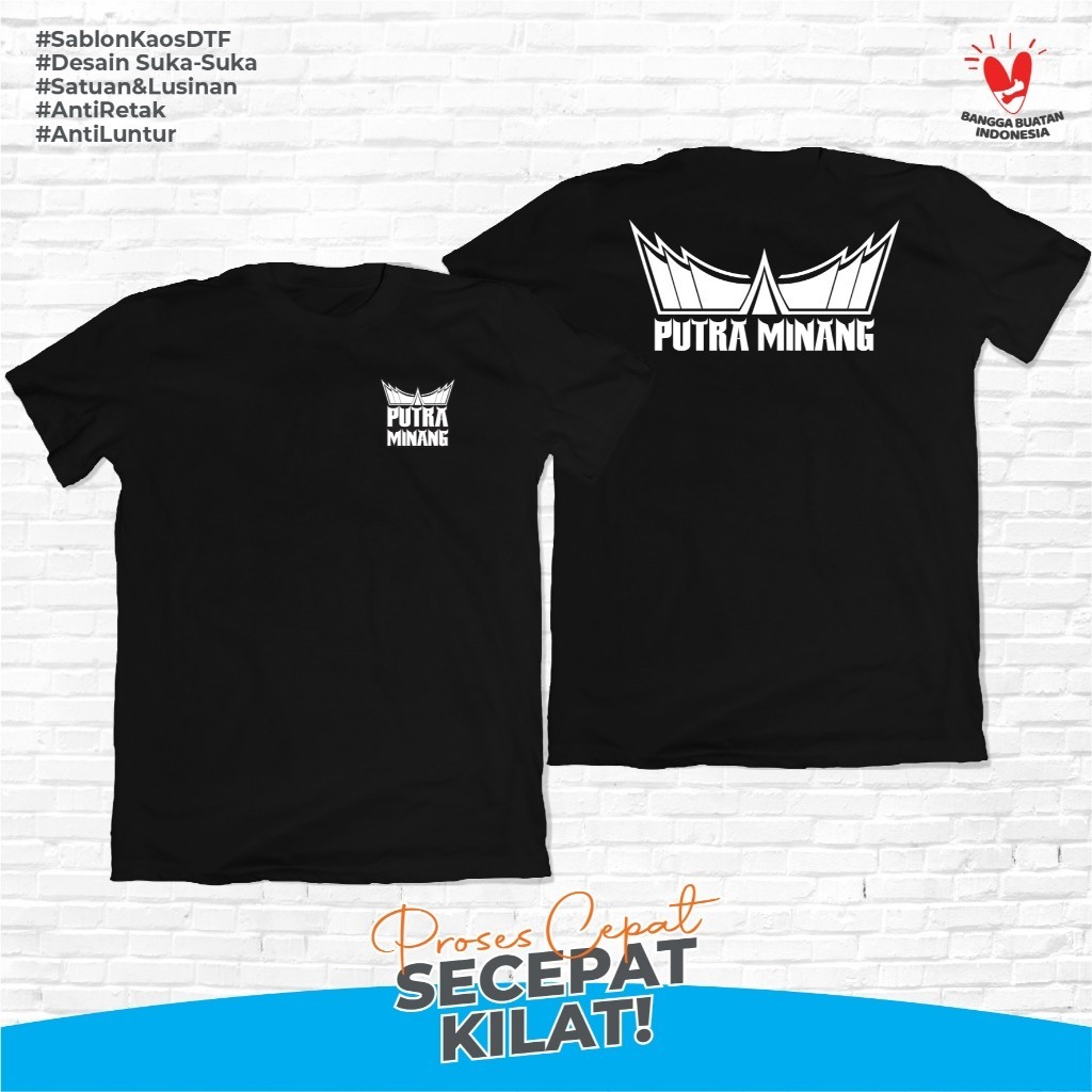 BAJU KAOS PUTRA MINANG // TSHIRT DISTRO PADANG MINANG // BAJU DAERAH // BAJU SUMATERA