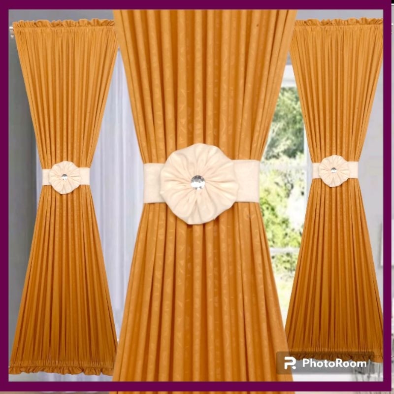 [PROMO MURAH] gorden embos jendela minimalis kupu2 ikat tengah hordeng model baru