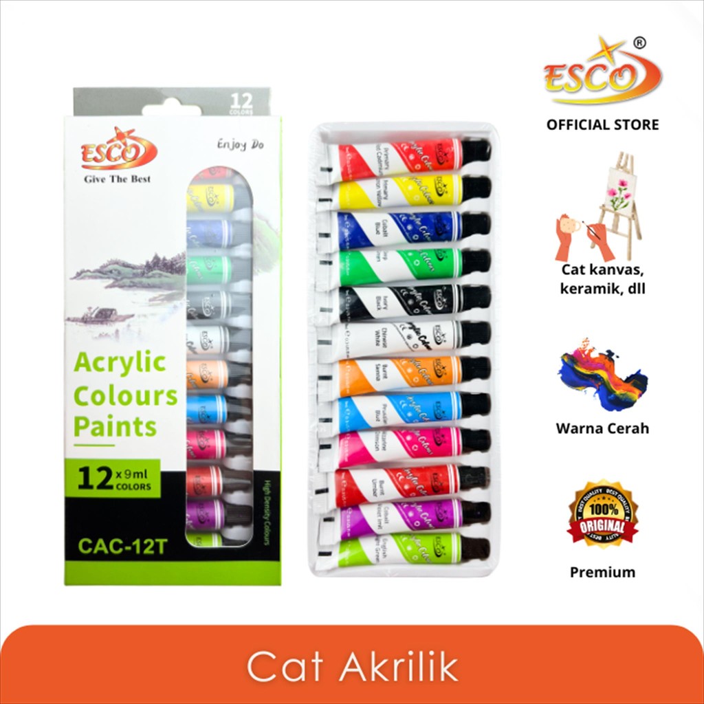 

Esco Cat Akrilik Set 12 Warna CAC-12T
