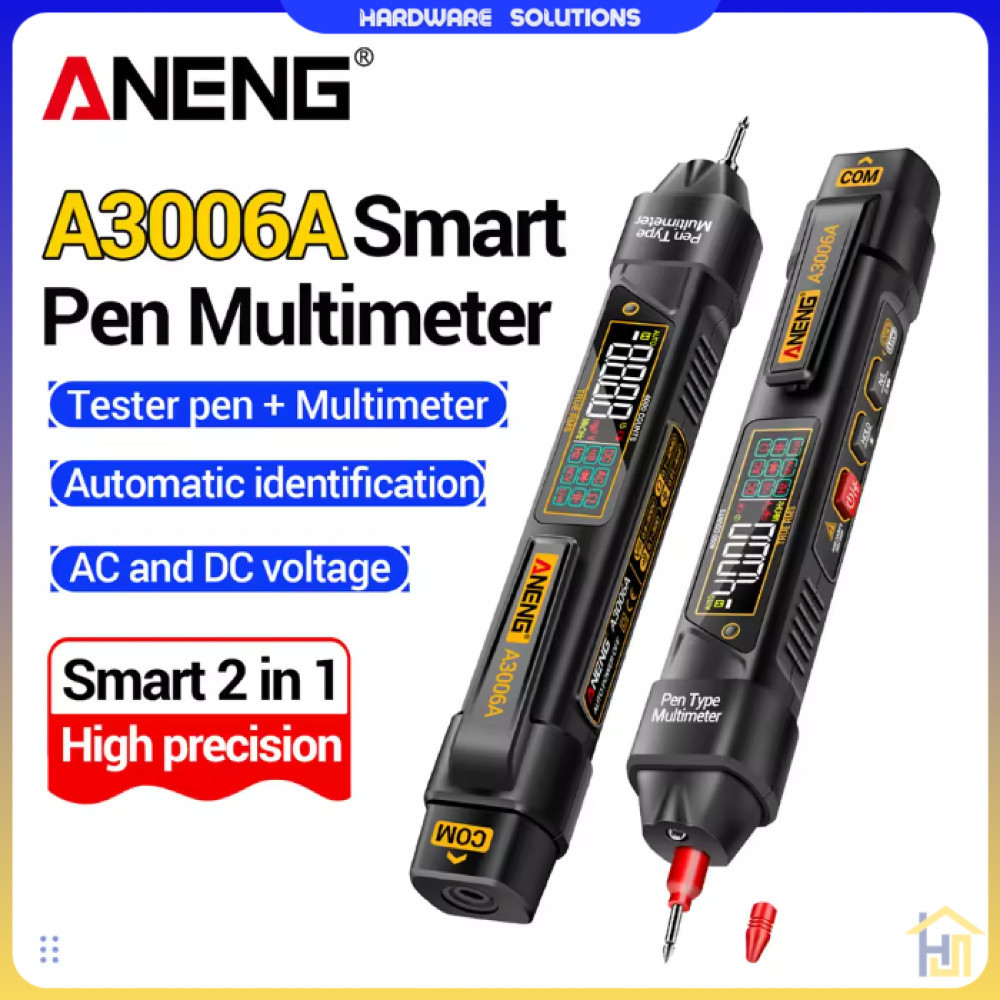ANENG Digital Multimeter Tespen 2in1 Tester AC Voltage NCV 4000 Count - A3006A