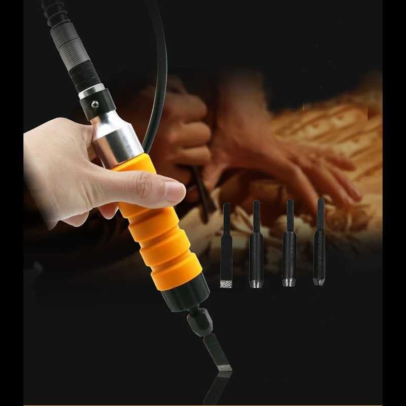 Alat Ukir Kayu Elektrik: Chisel carving tool set listrik, ideal untuk pahat kayu detail - RI0240
