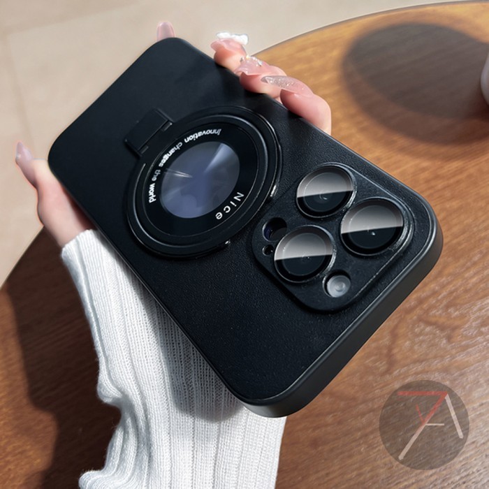 Iphone 12 Pro Max 12ProMax Magsafe KickStand Stand Ring Case Cover - Hitam, Iphone 12ProMax