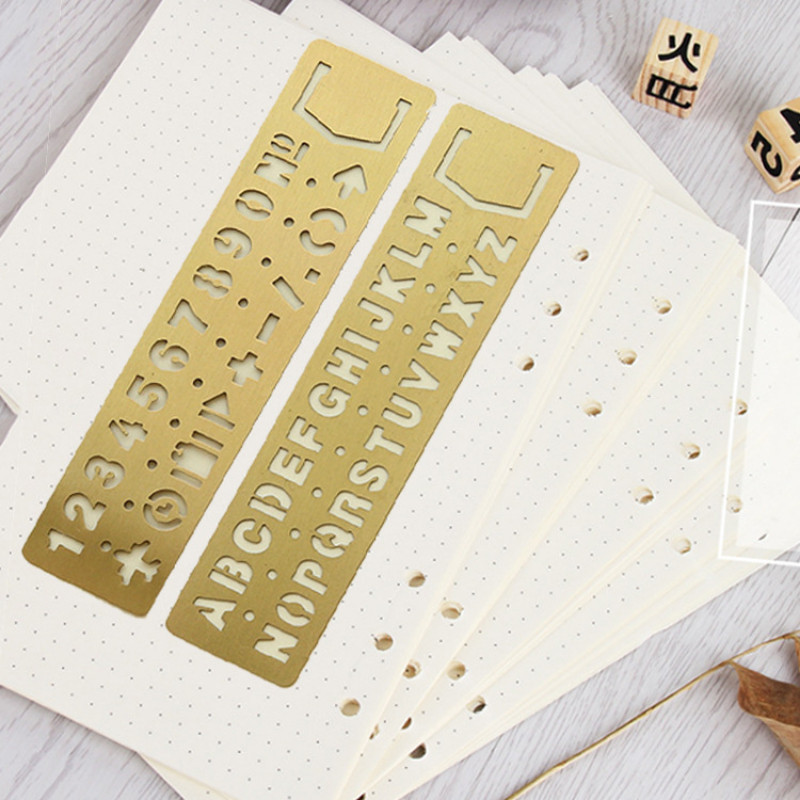 

Korean Metal Brass Straight Ruler Bookmark Hollow Rulers Letters Numbers Template Painting Ruler School Stationery Supplies