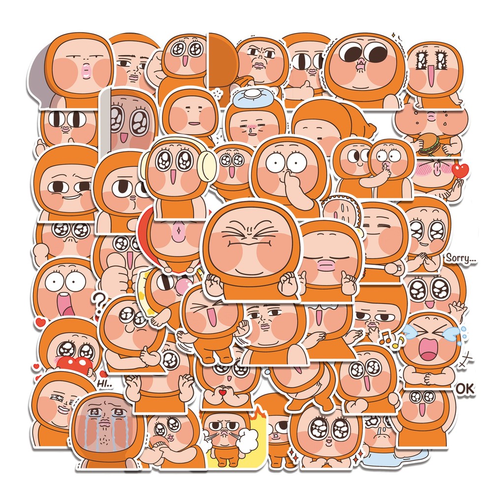 

COD 50 Pcs Stiker Orange Starboy Lucu Anti Air Untuk Dekorasi Notebook Sepeda Skateboard Handphone