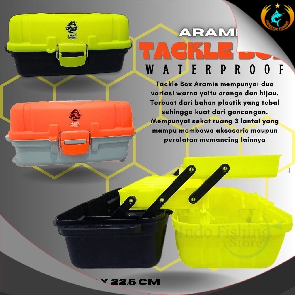 Tackle Box 6200 Aramis Kotak Alat Perkakas Mancing 3 Tingkat Tiga Susun - Indostar fishing