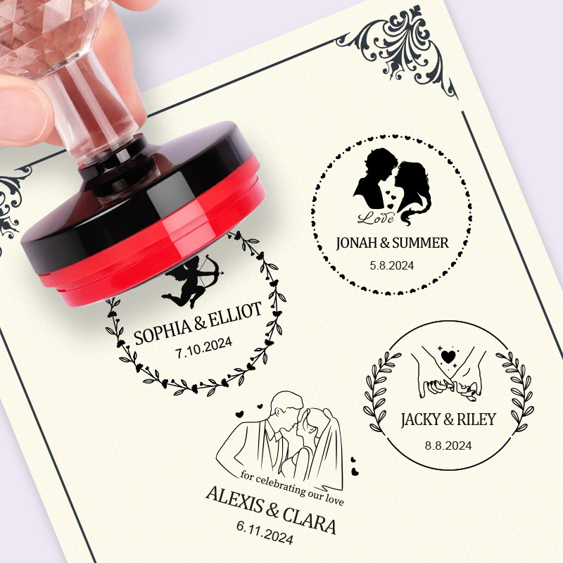 

Personalized Wedding Stamp diary book Seal logo Customized For Invitation card letter Party Decoration Stamps or Scrapbooking