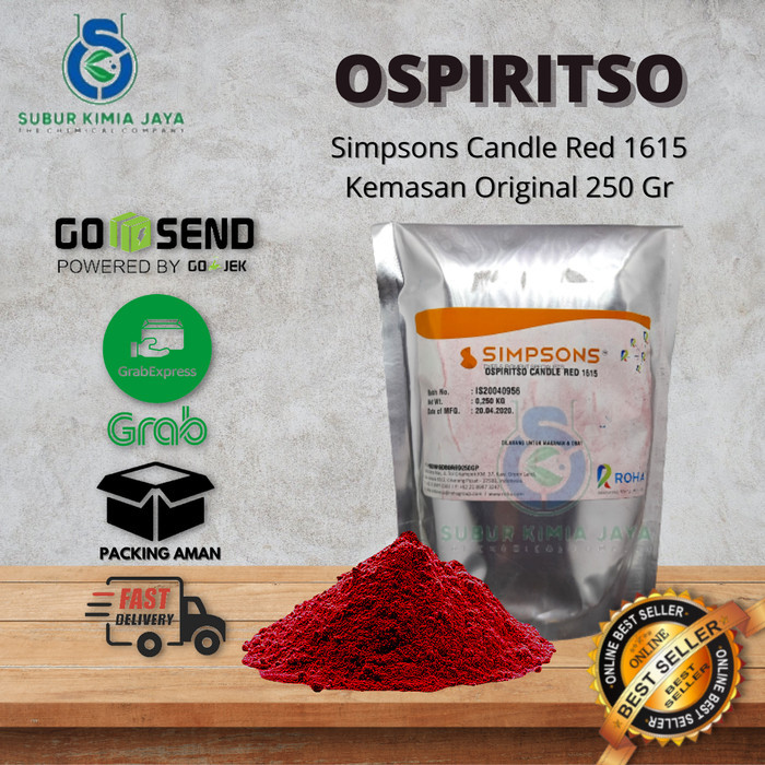 

Ospiritso Candle Red 1615 Pewarna merah basis minyak / solvent 250 gr