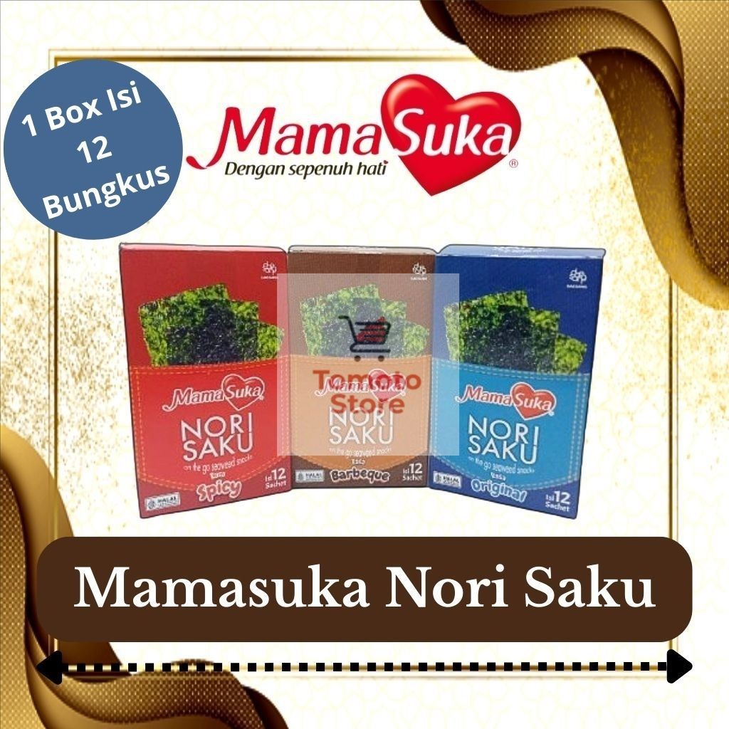 

✨ TOMOTOSTORE ✨ MAMASUKA Nori Saku Snack Rumput Laut Box Isi 12 sachet