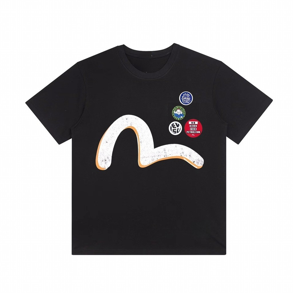 Kaos Distro EVISU  Pria Wanita d Baju Boxy Fit T Shirt - Official Merchandise