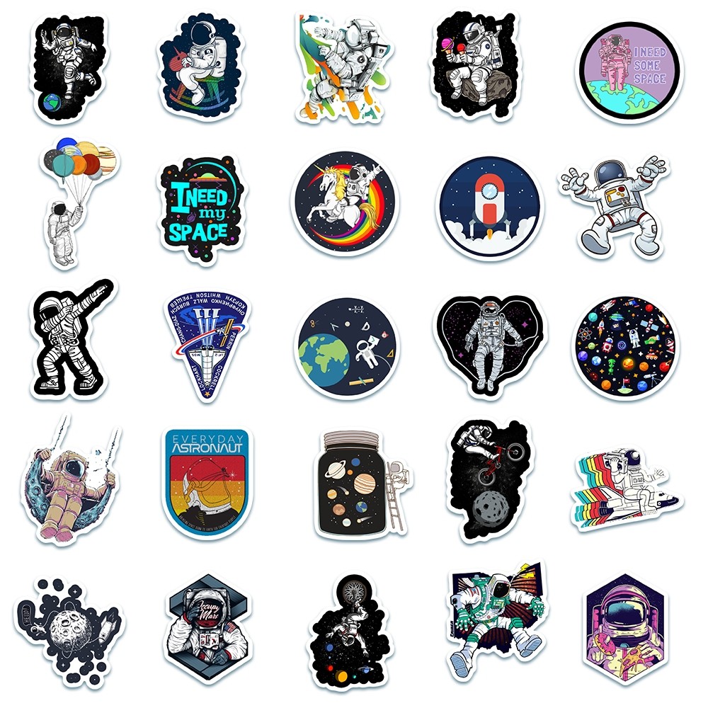 

Stikers Pack NASA Space Astronaut Stiker Anti Air-Sticker Aesthetic Buku Casing HP Laptop Helm Motor Botol