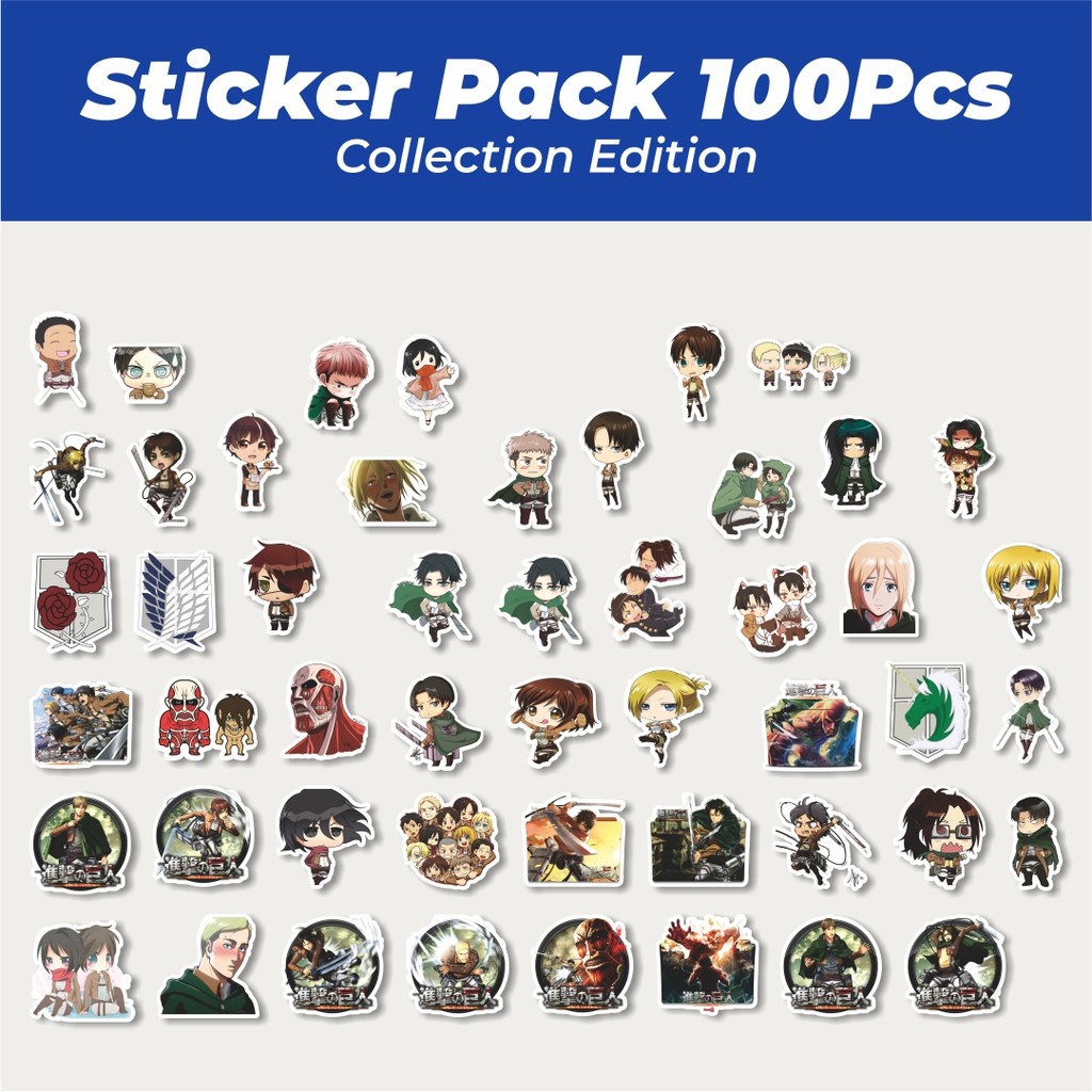 

Hot Stiker Anime Attack on Titan Lucu Anti Air Stikers Berperekat Waterproof Sticker Decal Buat Motor Helm Buku Journal Koper Casing HP Laptop Botol Minum