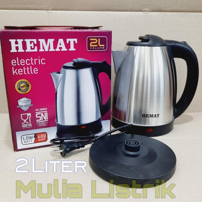 Teko listrik hemat 1,8Liter teko hotel - Stainless2Liter