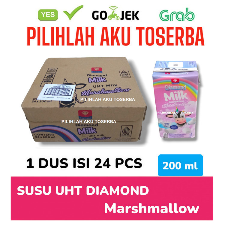 

Susu DIAMOND UHT Marshmallow ukuran 200 ml - (HARGA 1 DUS ISI 24 pcs)