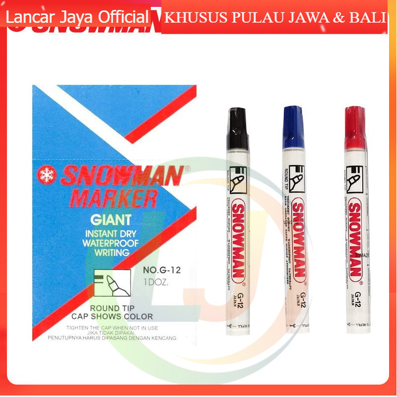 

[ECER] SPIDOL SNOWMAN PERMANENT MARKER G-12 1PCS | SEPIDOL SNOWMAN | SPIDOL PERMANENT