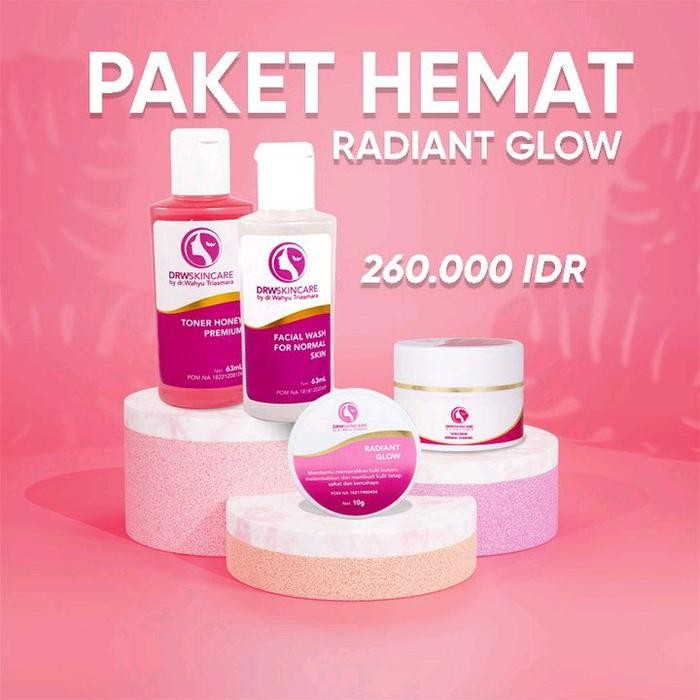 drw skincare. paket hemat Radiant glow / glowing  drwskincare Kulit Kering Pemutihan Wajah Facial Pe