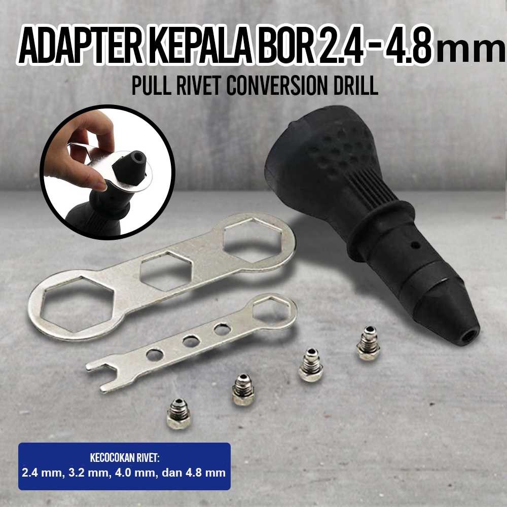 

Xueliee Pull Rivet Conversion Drill Adaptor Kepala Bor 2.4-4.8mm - 2076B -EXN
