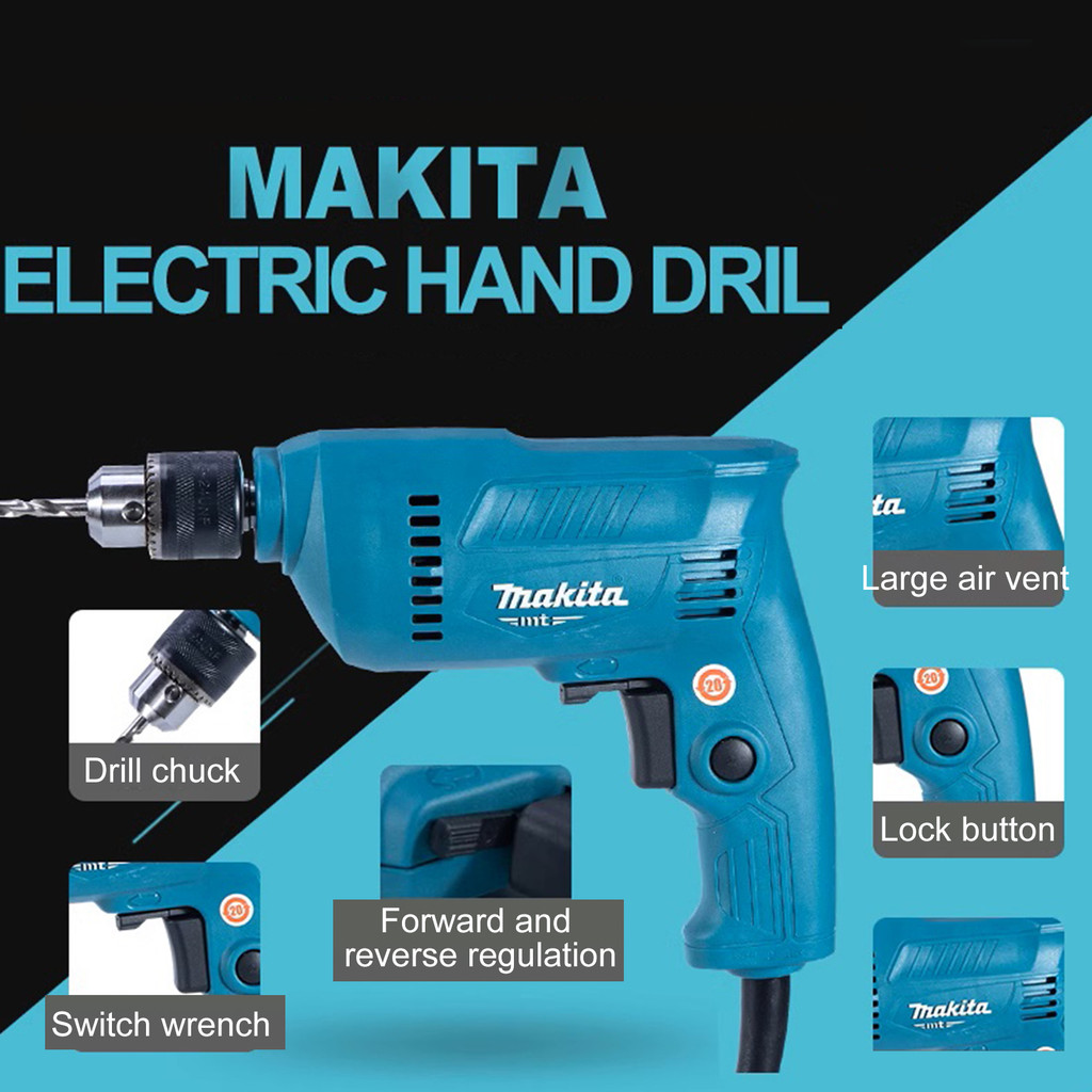New Makita Electric Hand Drill Bor Listrik 10mm bolak balik