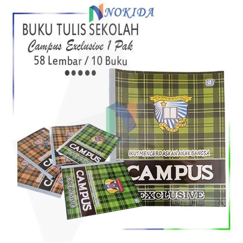 

Nokida Buku Tulis Sekolah [1 Pack/58 Lembar] / Buku Campus 58 Lembar 1 Pak / Buku Kampus 1 Pack / Buku Tulis Kwarto A5 / Buku Catatan Harian SD SMP SMA Kuliah / Alat Tulis Perlengkapan Sekolah Anak