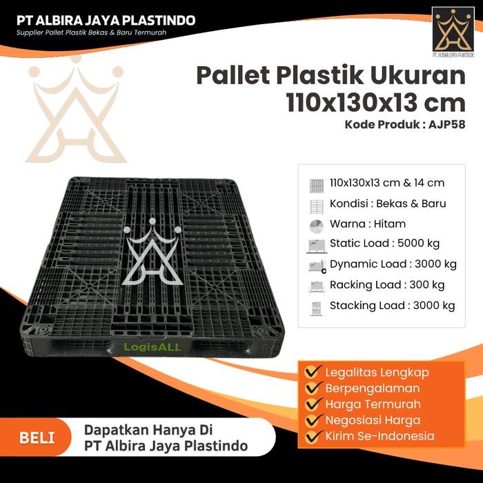 

Pallet Plastik Ukuran 110x130x13 cm