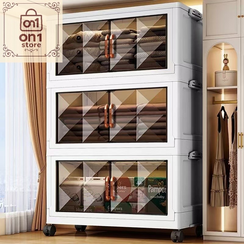 Lemari Termurah / Lemari Plastik Lipat  Lemari Pakaian Serbaguna / Lemari Plastik Susun Multifungsi 