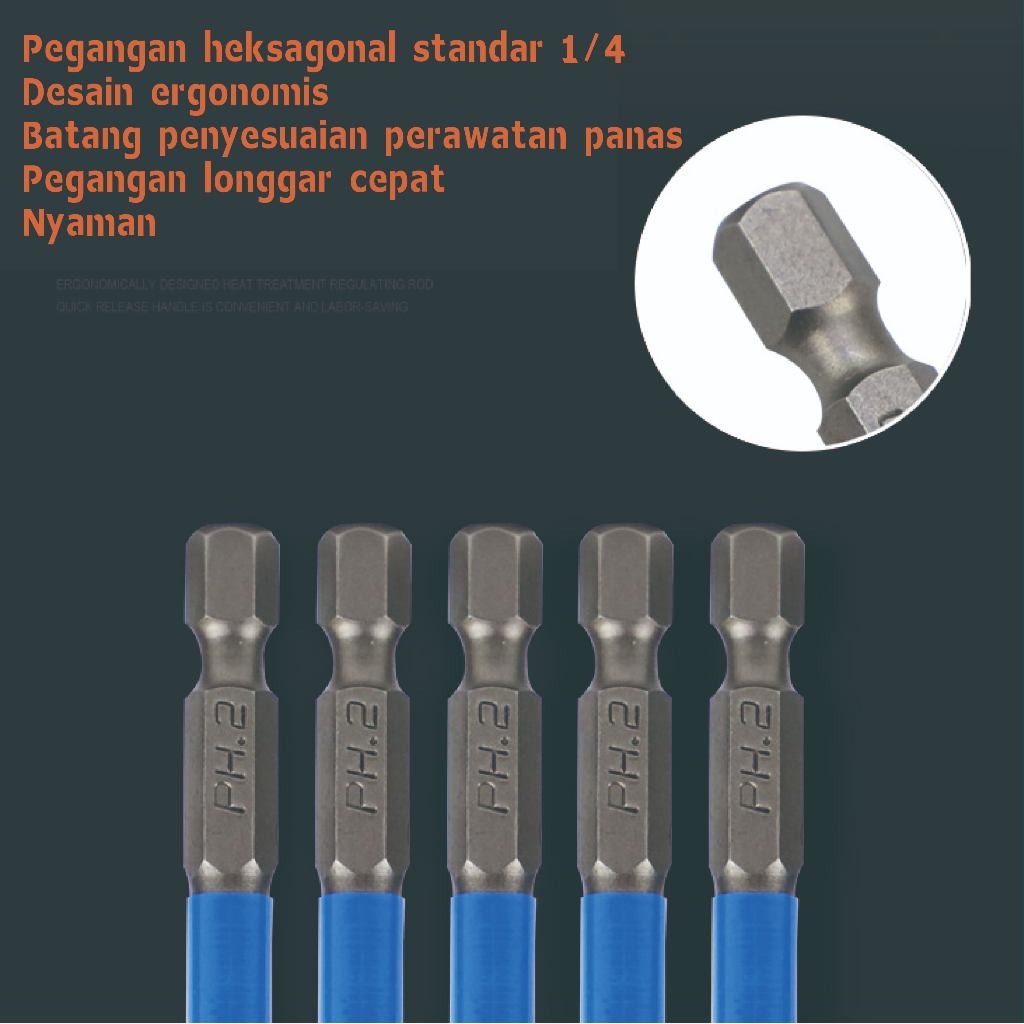 JAMIN MURAH 10pcs Mata Obeng Magnetic Mata Obeng Obeng Baja Mata Obeng Bor Panjang Mata Obeng Screwd