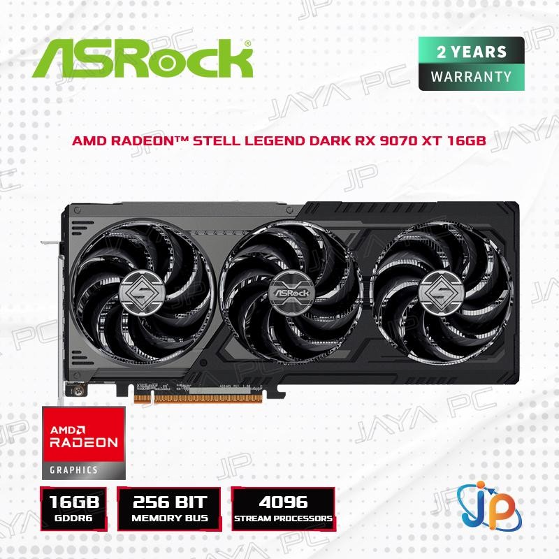 VGA ASRock AMD Radeon RX 9070 XT Steel Legend Dark 16GB - 16 GB GDDR6