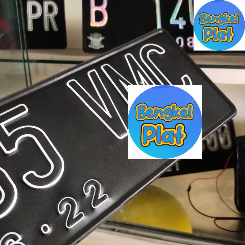 plat nomor mobil angka variasi bolong angka stiker nyala