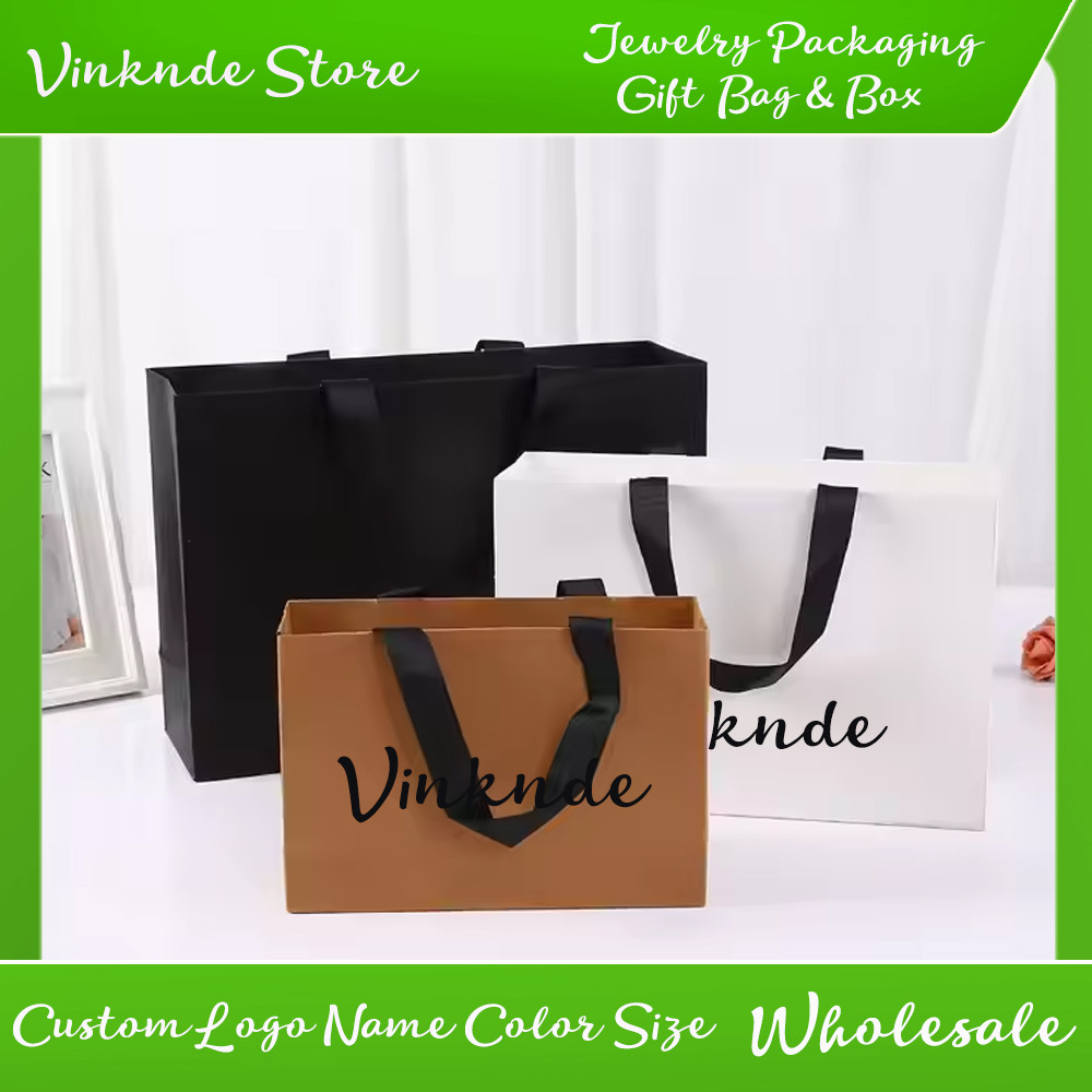 

10/20PCS Bulk Large Gift Bags with Handles 43x14x31cm Custom Logo Thank You Paper Favor Wrap Bag Boutique Shopping Wedding Sack
