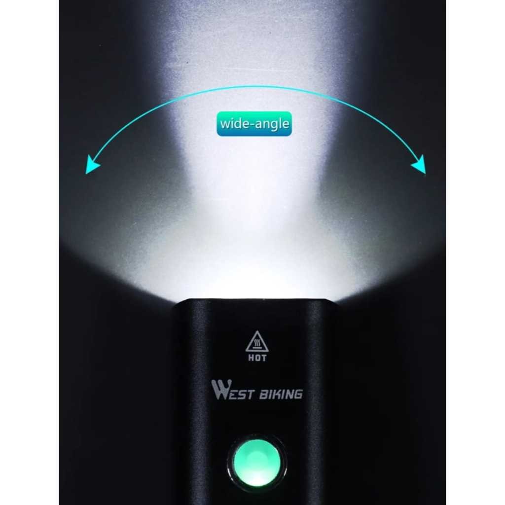 West Biking Lampu Depan Sepeda LED Super Terang Headlamp USB Rechargeable Baterai Tanam Tahan Hujan 