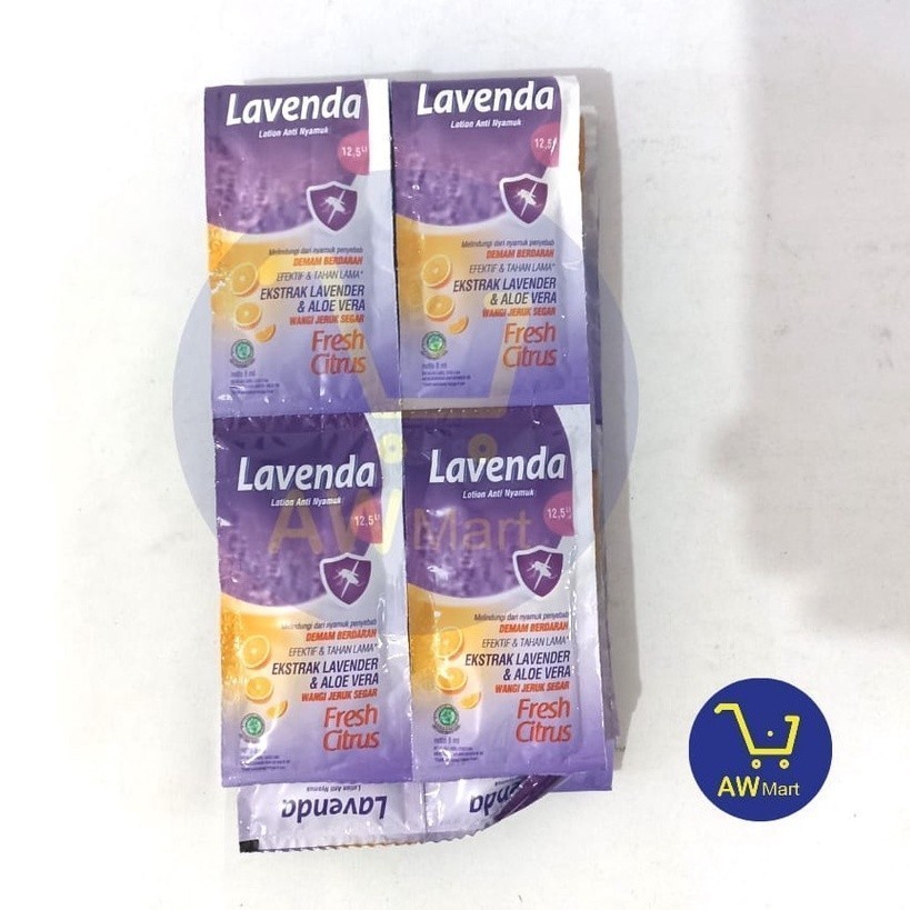 LAVENDA LOTION OBAT NYAMUK RENCENG 12 SACHET X 8 ML - LAVENDA RENCENG - Biboy Shop