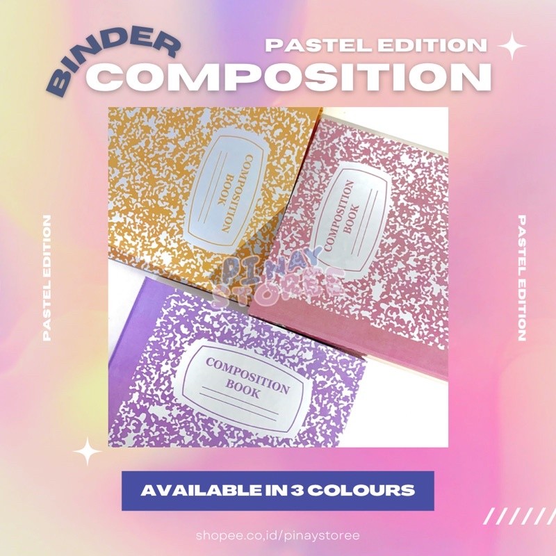 

[PRE-ORDER] Composition Book Binder A4/B5/A5 Ver. Soft Pastel Colour Series Photocard Collector HARDCOVER Aesthetic Murah